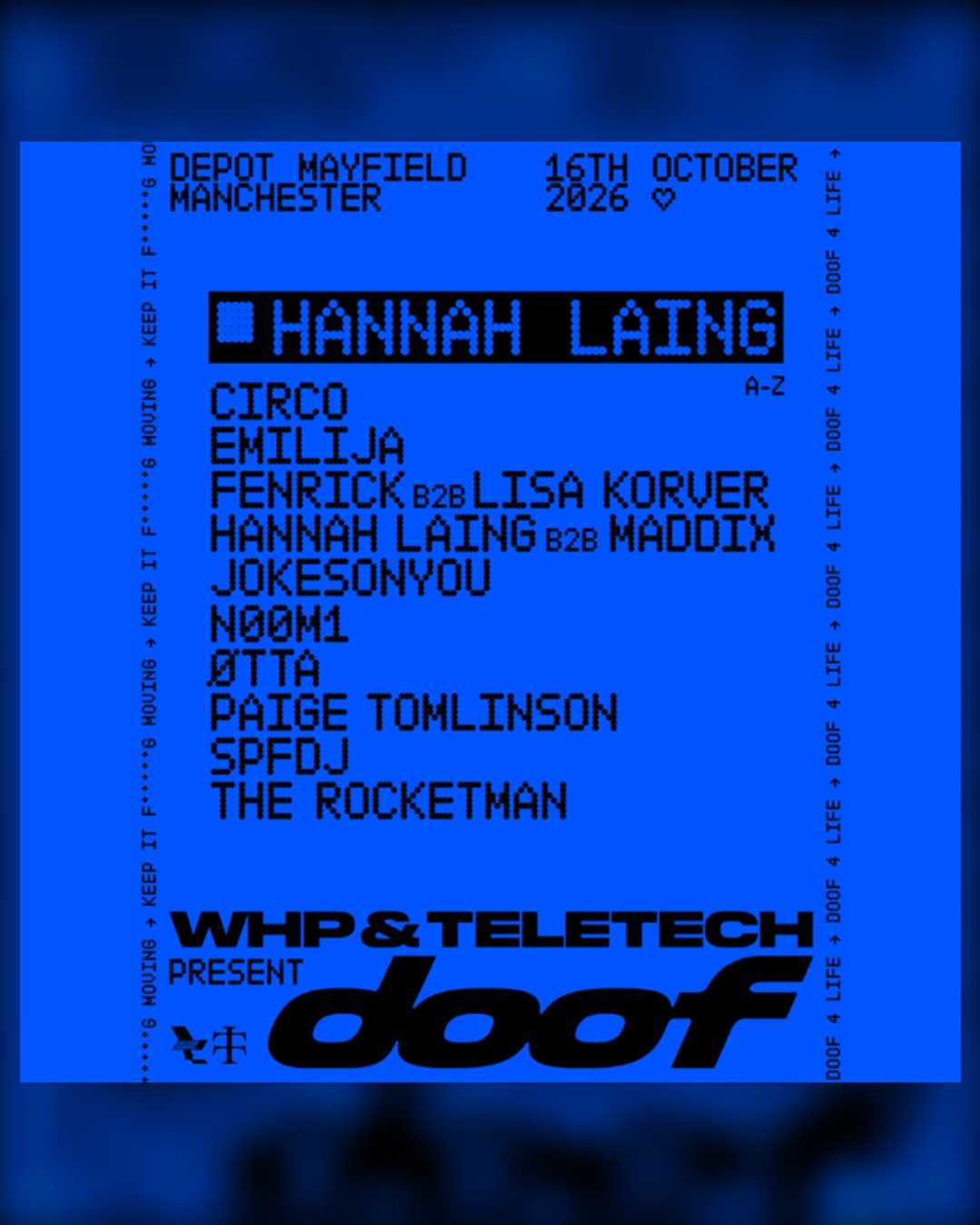 WHP y Teletech presentan DOOF: Hannah Laing en The Warehouse Project