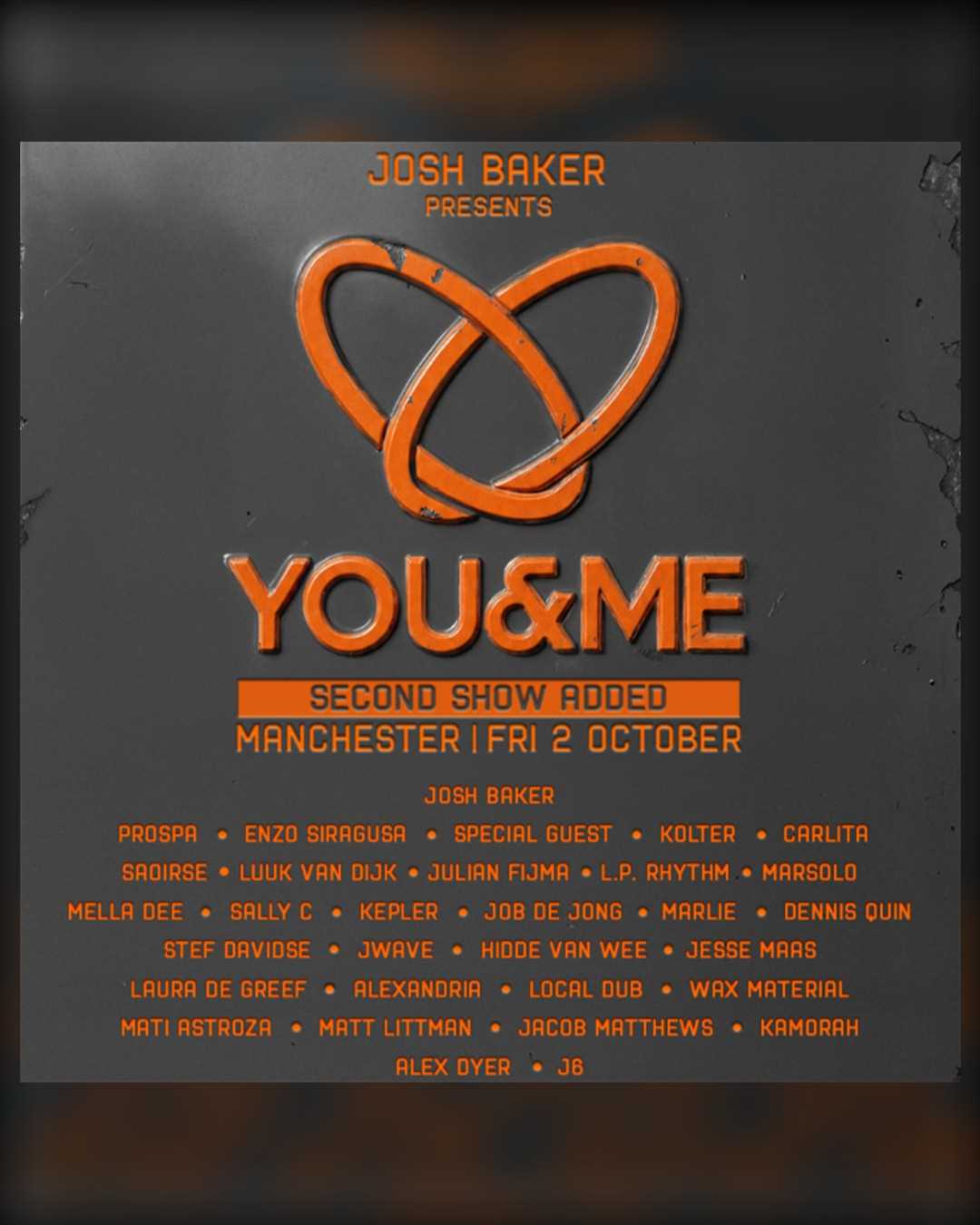 You&Me Friday: Josh Baker en The Warehouse Project